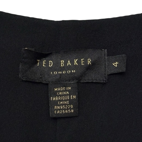 Ted Baker Ulna Magnificent Midi Dress Ted Size 4/US Size 10 Black Vibrant Floral - Picture 11 of 13